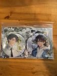 Official Case File Compendium Yu & Xie Qingcheng Glitter Hydrangea Badge Set. Fixed Price $26.00.