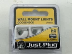 New Ho Woodland Scenics JP5654 Just Plug Wall Mount Gooseneck Lights 2 Pk. Fixed Price $14.99.