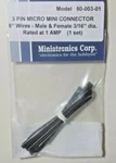 Micro Pin Connectors 8" Wire 3/16" Dia & Female Amp Miniatronics. Fixed Price $15.95.