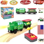 Smart Remote Control Wooden Train Set With Lights & Sounds. Fixed Price $44.99.