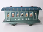 Trade Mark Modern Toys - Western Rail Road Passenger Car Tin Litho No Wheels. Fixed Price $17.99.