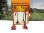 Mth Trains 1030 #59 Maroon Gooseneck Street Lamp Set- Diecast New- Sh. Fixed Price $34.95.