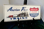 Vtg American Flyer Trains Ande Rooney Porcelain Sign Model 18 Inches. Fixed Price $55.00.