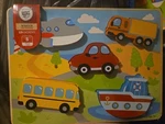Bigjigs Toys Chunky Lift Out Wood Puzzle Car Boat Bus Van 12+MOS Nip Sealed. Fixed Price $12.95.