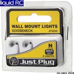 Woodland Scenics JP5658 Wall Mount Lights Gooseneck 2. Fixed Price $15.70.