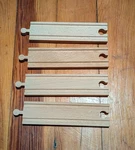 Lot Of 4 Vintage Melissa And Doug Wooden Railway 6 " Straight Train Tracks. Fixed Price $16.00.