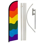 Rainbow Full Curve Windless Swooper Flag Pole Kit Pride. Fixed Price $80.95.