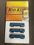 + Mth Gauge Railking New York Transit Blue Q Type 3-CAR Non Powered Subway Set. Fixed Price $395.00.