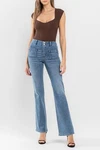 Flying Monkey - High Rise Flare Jeans With Front Patch Pockets (33" Full Length). Fixed Price $37.97.