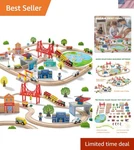 110PCS Wooden Train Set Toy With Tracks For Kids Ages 3-7, Compatible.... Fixed Price $112.25.