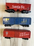 American Flyer 24047 Boxcar, 24225 Santa Fe Hopper, 24066. Fixed Price $229.00.