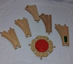 Train Turntable & Wooden Switch Tracks Railway Whittle Brio Thomas Compatible. Fixed Price $15.00.
