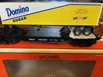 Domino Sugar Tofc W/48FT Van Trailer O-27 Guage 6-25335 Lionel New Rare. Fixed Price $165.95.