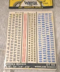 Woodland Scenics Benton & Windsor Letters Dry Transfer Decals DT502. Fixed Price $8.99.