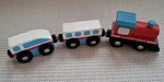 Hm Studio "cv Happy Train Magnetic Wooden Engine & 2 Cars. Fixed Price $13.95.