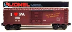 Lionel 6-19906 Love Pennsylvania Boxcar NIB/C9 #. Fixed Price $16.88.