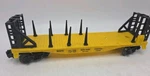 Vtg Lionel Trains O-27 Gauge New York Central Bulkhead Flatcar 16375 W/ 8 Stakes. Fixed Price $17.87.