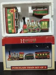Lemax "train Set Of 3" Hearthside 1992 Christmas Porcelain Figurines. Fixed Price $10.99.