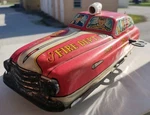 1940S/1950S Louis Marx Toys Tin Litho Fire Dept Chief Car Wind Up W/ Key/runs. Fixed Price $200.00.