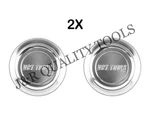 2 Pack 4" Round Stainless Steel Permanent Magnetic Tool Parts Tray. Fixed Price $10.95.
