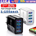 4 Port Usb Wall Charger Fast Quick Qc 3.0 Power Adapter Plug Lot. Fixed Price $197.32.