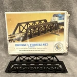 Bachmann Bridge 'n Trestle Set Ho Scale Painted Black Plastic. Fixed Price $5.00.