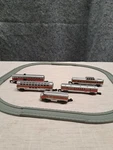 Galoob Micro Machines 1990 Power Sounds Train Set Passenger Locomotive & Cars. Fixed Price $70.00.