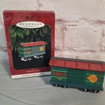 Hallmark Keepsake Christmas Tree Ornament Yuletide Center Toy Train Car 1997. Fixed Price $6.00.
