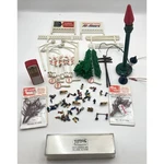 Vtg Assorted Train Set Decoration Lot Bulk With Small Figures Lights Signs. Fixed Price $29.99.