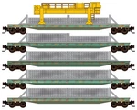 Micro-trains Mtl Z-scale Union Pacific/up Mow Weathered Tie-loader Flats 5-PK. Fixed Price $136.89.