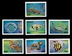 Tanzania 1995 Marine Life Sharks Fish Set Of 7 Stamps Scott #1404-10 Mnh. Fixed Price $5.00.