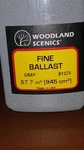 Woodland Scenics B1375 Fine Ballast Shaker GRAY/50 Cu. In.. Fixed Price $10.00.