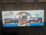 New Bright Its Wonderful Life Bedford Fall Express Train Station Christmas Set. Fixed Price $125.00.
