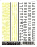 Woodland Scenics DT503 Gothic Outline & Painter 5/16-3/16" Train Decal Sheet (1). Fixed Price $11.39.