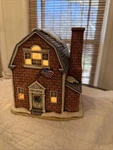 Vtg 1989 Lefton Colonial Village Post Office Christmas Winter House Lights Up. Fixed Price $52.00.
