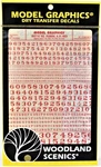 Woodland Scenics MG710 Railroad Roman Red Numbers Dry Transfer Decals. Fixed Price $8.99.
