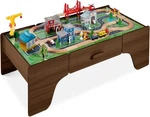Large 50IN 35PIECE Train Table Multipurpose Wooden Toy Activity Playset Children. Fixed Price $220.39.