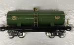 Mth Tinplate Traditions 10-1127G 215 Green Tank Car W/brass Trim Std Gauge. Fixed Price $189.00.