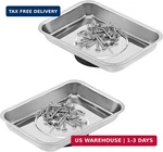 Sun Walker 2 Pcs Magnetic Tray Holders, Stainless Steel Thickened Rectangle. Fixed Price $11.89.