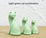 Dollhouse Miniatures Home Decor Accent Item Sage Green 3 Modern Cats Set. Fixed Price $8.50.