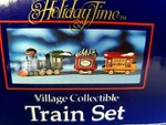 1990'S Holiday Time Village Christmas Collectible Porcelain 3 Piece Train Set. Fixed Price $48.95.