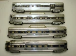 Set Of American Flyer Chrome Streamline Passenger Cars Lot 3-P45. Fixed Price $119.99.