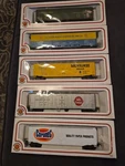 5 Bachmann Ho Scale Electric Trains Cars. Fixed Price $36.98.