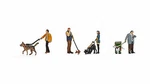 Noch People With Dogs Figures - Ho Scale Model Railroad Building Accessory. Fixed Price $17.86.