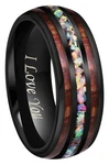 4MM 8MM Handmade Genuine Crushed Fire Opal Balck Tungsten Carbide Women W.... Fixed Price $41.71.