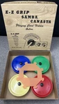 1960'S E-z Grip Deluxe Playing Card Holder Set Of 4 + Mexican Train Dominos Hub. Fixed Price $27.99.