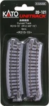 Kato 20-121 Unitrack 3/8" Radius 15 Deg Curve 4PCS. Fixed Price $14.85.