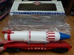 Lionel 6-26025 Flat Car W/rocket Used In Box Gauge Lqqk. Fixed Price $60.00.