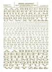 Woodland Scenics MG717 Extended Roman Letters Gold 1/16-1/4" Mix Decal Sheet. Fixed Price $12.05.