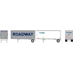 Athearn 91050 Ho Roadway/express 28' Trailers With Dolly (pack Of 2) Ln/box. Fixed Price $34.99.